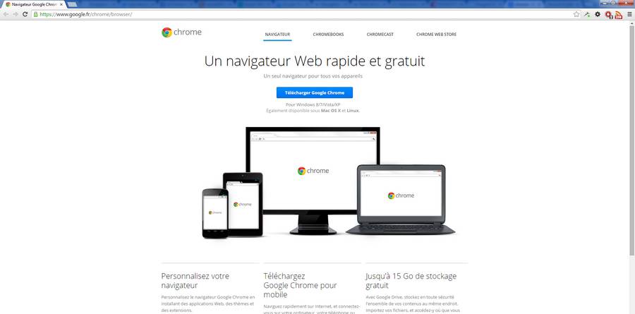 Chrome, Comparatif : les navigateurs Internet