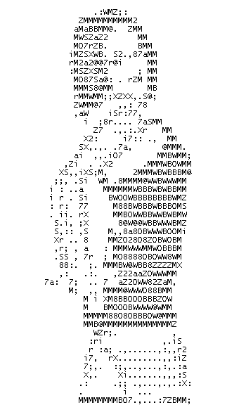 Danceuse animée en langage ASCII