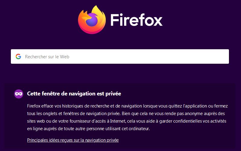 Firefox navigation privée