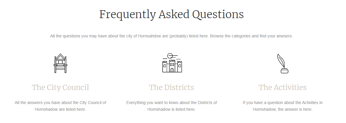 Hornshadow FAQ with Joomla categories