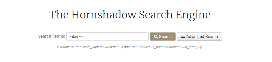 Hornshadow search engine