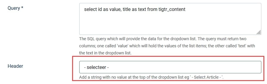 Joomla 5 - champ personnalisé SQL