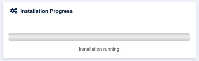 New progress bar installation process