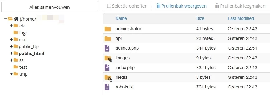 Dossier public - Joomla installation