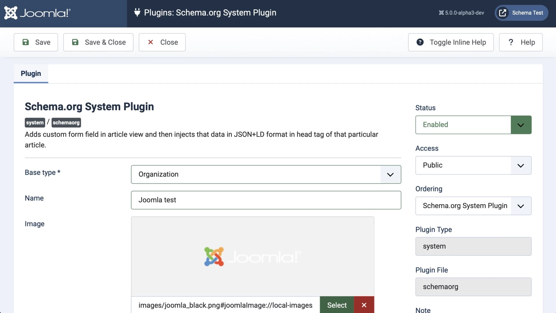 New system plugin Schema