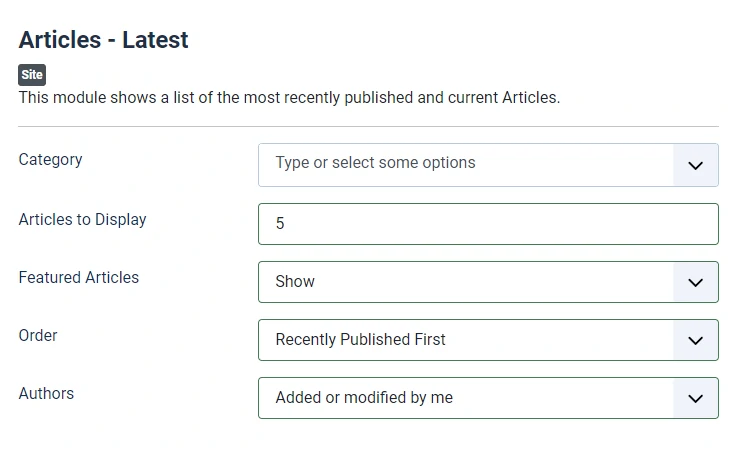 Joomla module articles latest