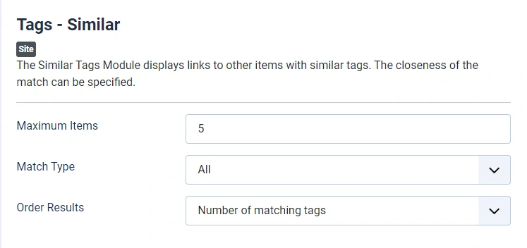 Joomla module tags similar