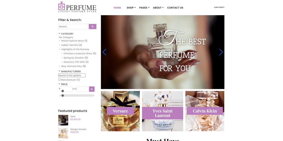 Perfume Template e-commerce pour Joomla