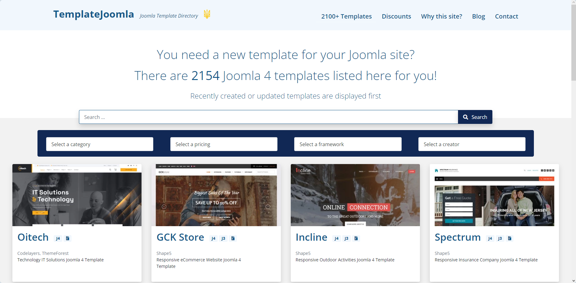Templatejoomla, largest Joomla template directory