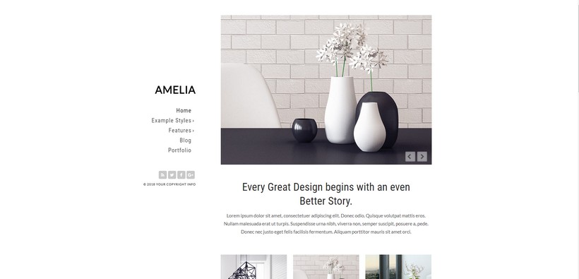 Amelia - interior design blog Joomla 4