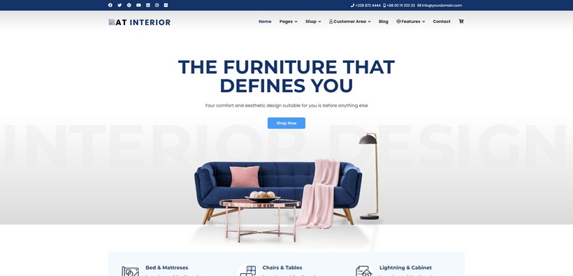 Interior - architecture design template for Joomla 4