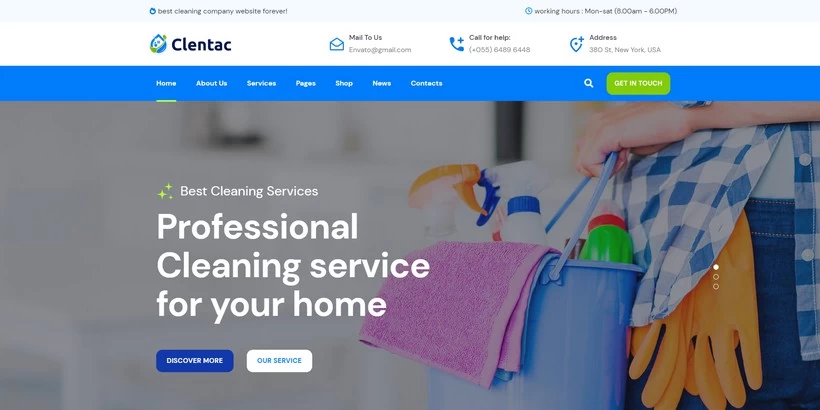 Clentrac - Responsive Cleaning Services Joomla 4 Template