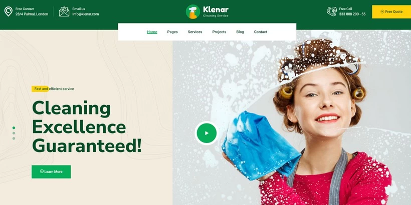 Klenar - Professional Cleaning Services Joomla 4 Template