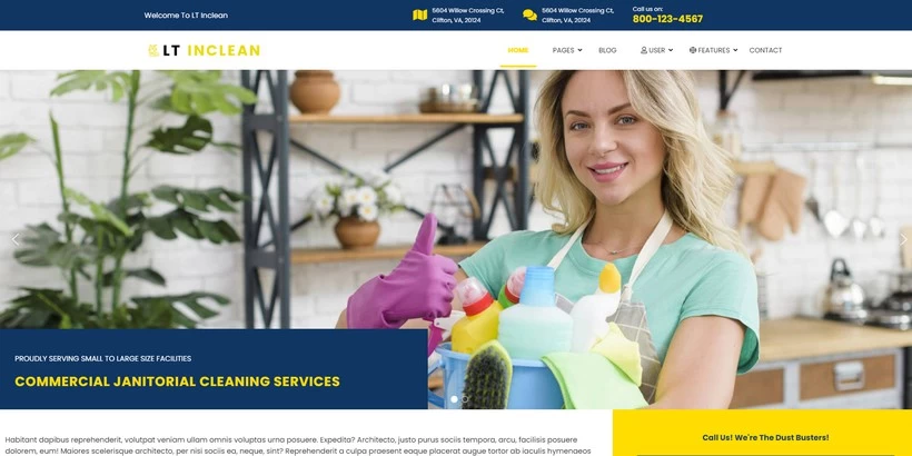 LT Inclean - Professional Cleaning Services Joomla 4 template