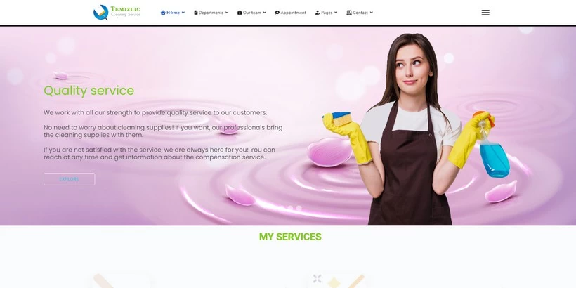 Temizlic - Professional Cleaning Service Joomla 4 Template