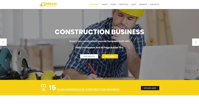 Dream - Template Joomla 4 pour la construction industrielle
