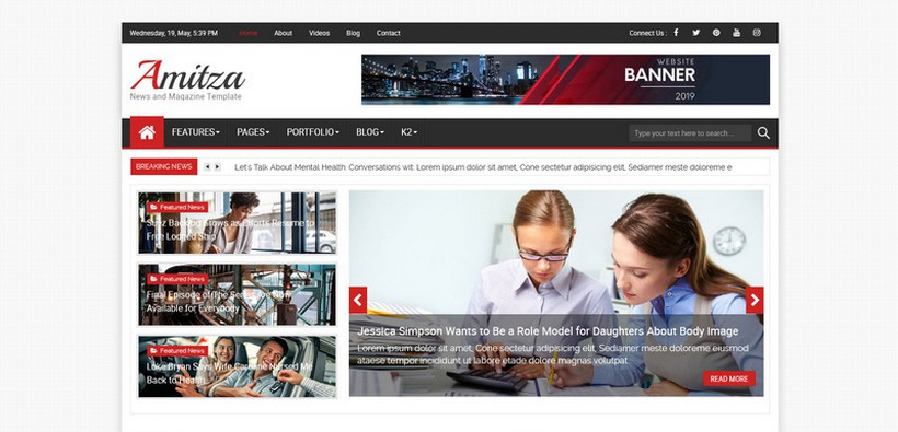 Amitza - Joomla template news and magazine