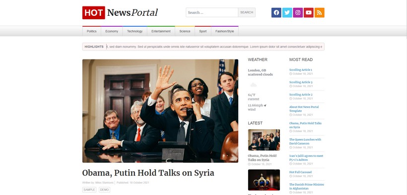 Newsportal - Joomla 4 template news and magazine