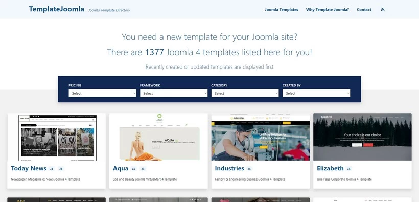 Templatejoomla Joomla 4 template directory