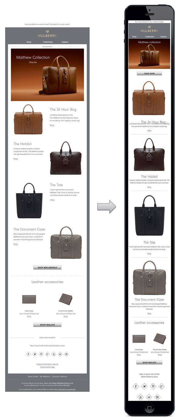 Mulberry emailing responsive design