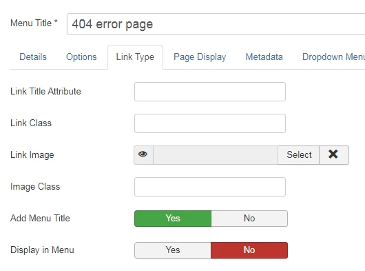 Hidding menu Custom 404 Error Page