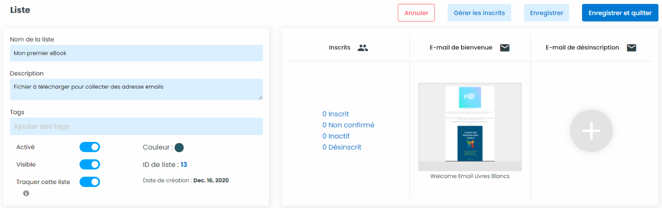 Finalisation liste abonnés AcyMailing Joomla