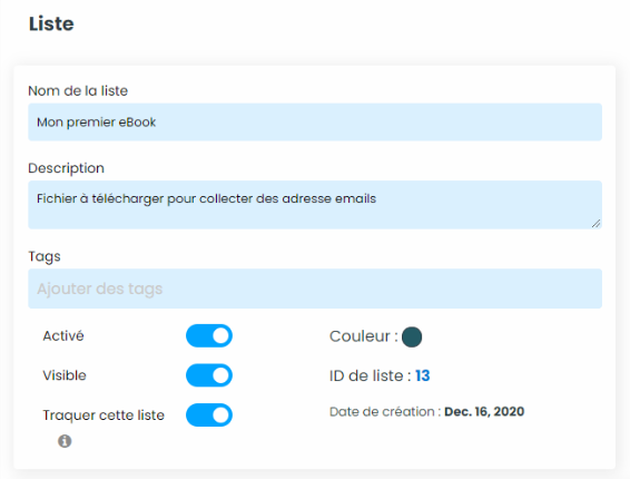 Création liste abonnés AcyMailing Joomla