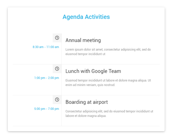 Agenda activities - Joomla override