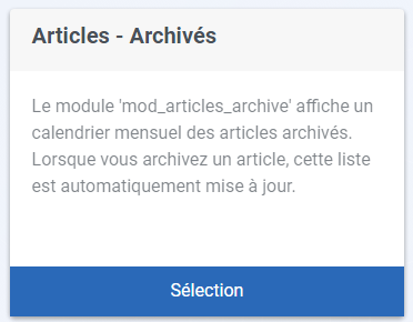 Module articles archivés de Joomla