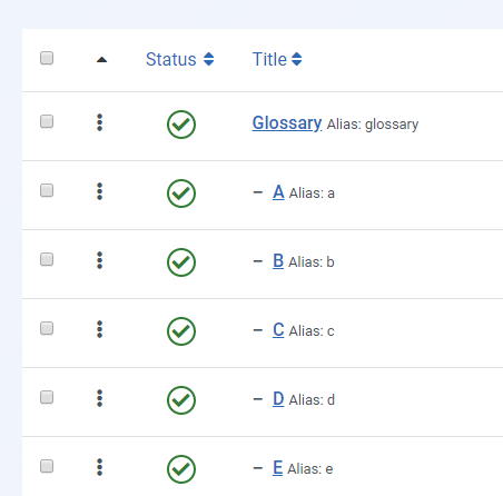 How to create a glossary with Joomla