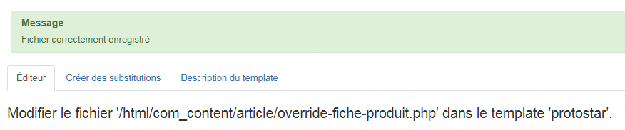 Copie du code php dans le nouveau fichier - Override Joomla