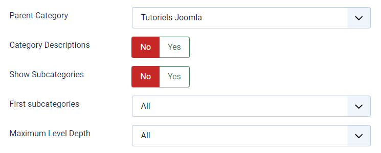 Categories list, free module for Joomla 4