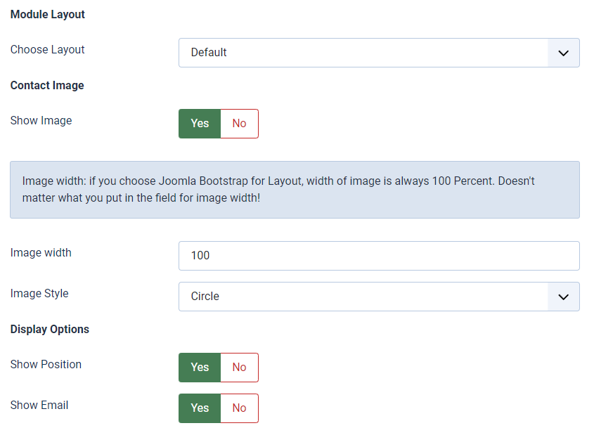 Contacts list documentation