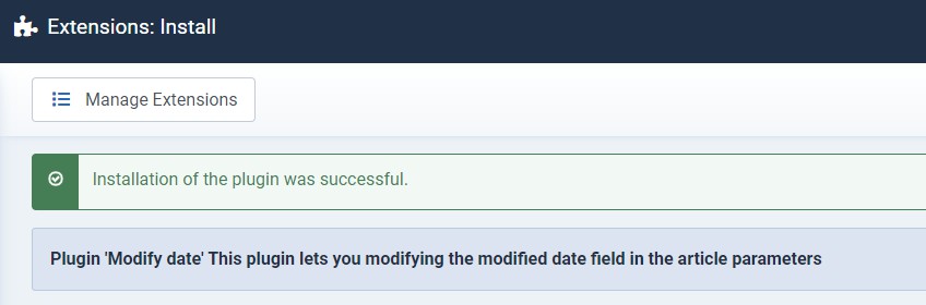 Modify Date installation in Joomla