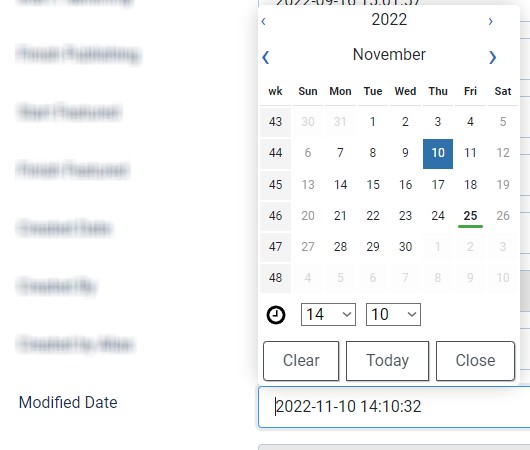 Modify Date documentation