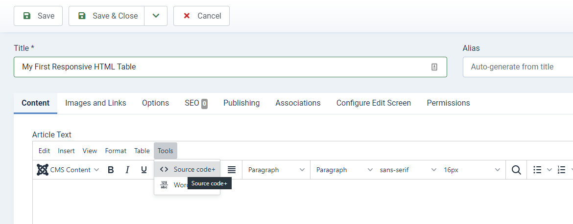 Responsive Tables documentation