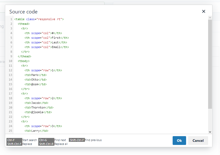 Responsive Tables documentation