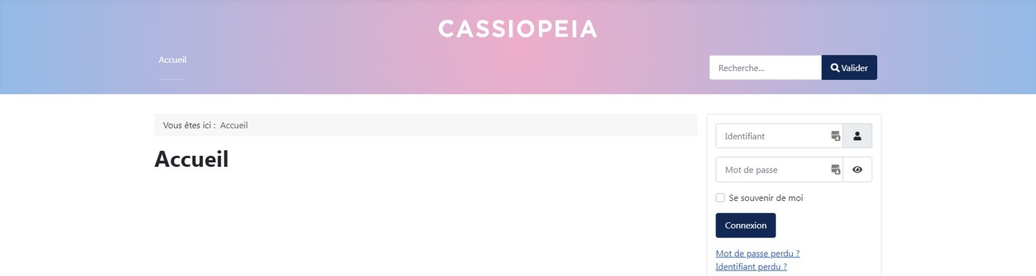Modification de Cassiopeia dans Joomla 4