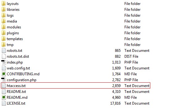 Le fichier .htaccess dans Joomla