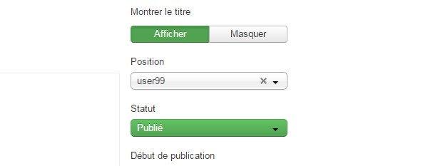 Afficher un module dans un article