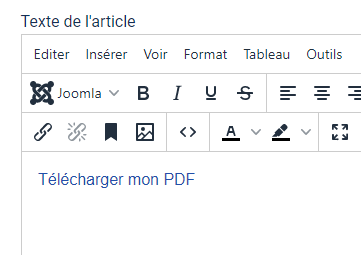 Lien fichier PDF dans un article