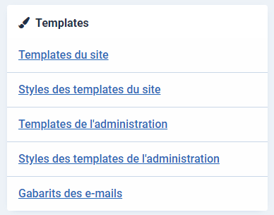 Accès template backend